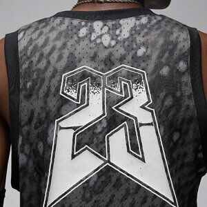 Jordan Mesh Basketball Jersey Black & Gray #23 Size Large NWT